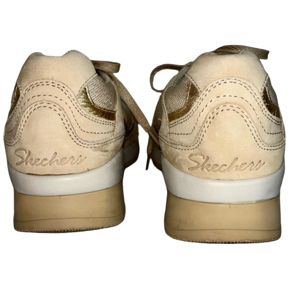 Skechers Dressy Sneakers Gold Metallic Comfort Walking Shoes Sz 10 fit 9-9.5 - Picture 4 of 7